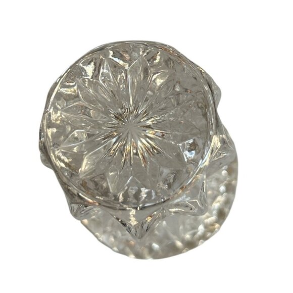 Vintage Crystal Glass Bud Vase With Intricate Cut Design - Picture 4 of 7